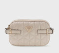 GUESS Paisleigh Quilted Mini Camera Bag Beige