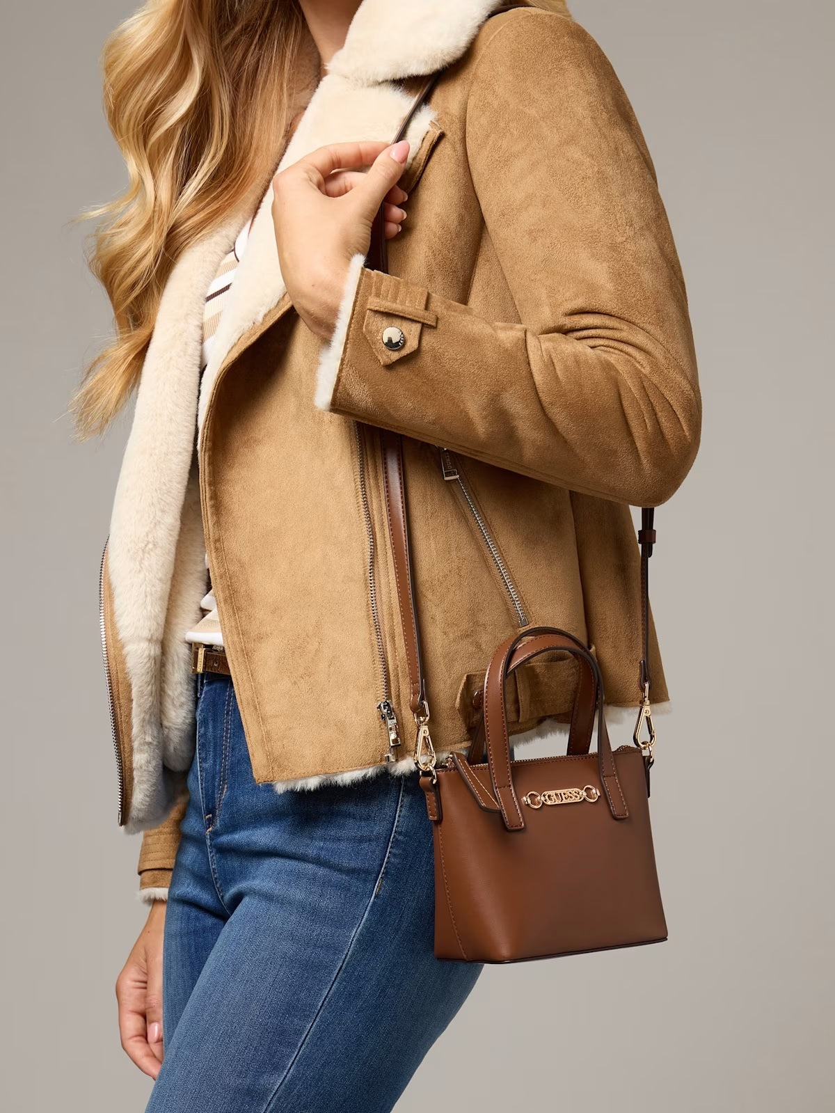 GUESS Factory Women's Avelina Faux-Leather Mini Tote